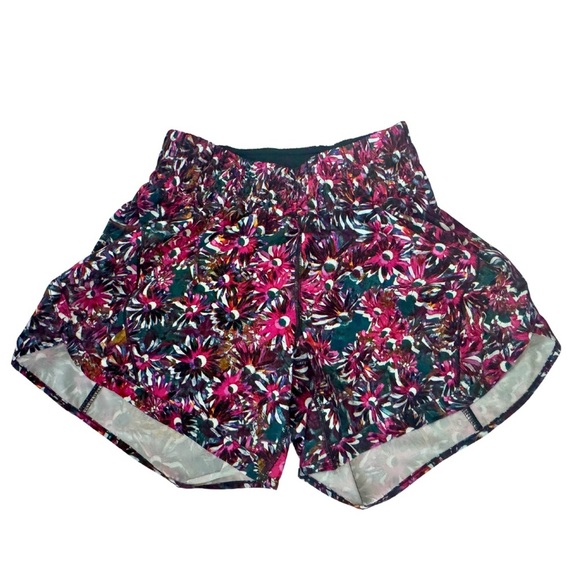 lululemon athletica Pants - lululemon athletica Floral Athletic Shorts - Pink and Green